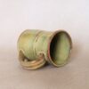 Mug anse large émail vert/brun