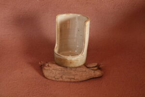 Porte-cuillère vertical brun/crème